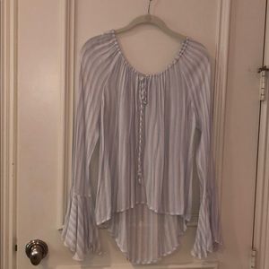 Blue & White Striped Blouse